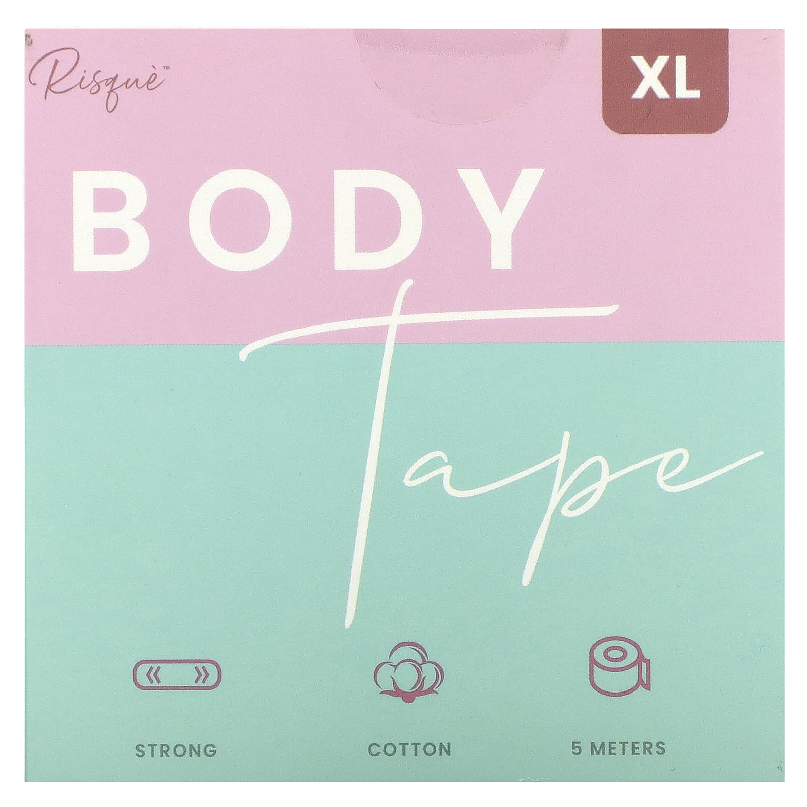 Risque, тейп для тела, размер XL, бежевый, 1 рулон, 5 метров