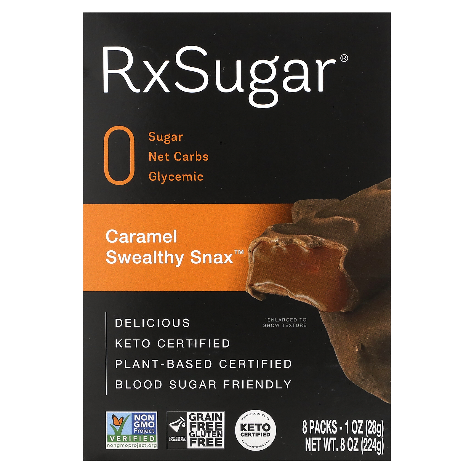 RxSugar, Swealthy Snax, карамель, 8 пакетиков по 28 г (1 унция)