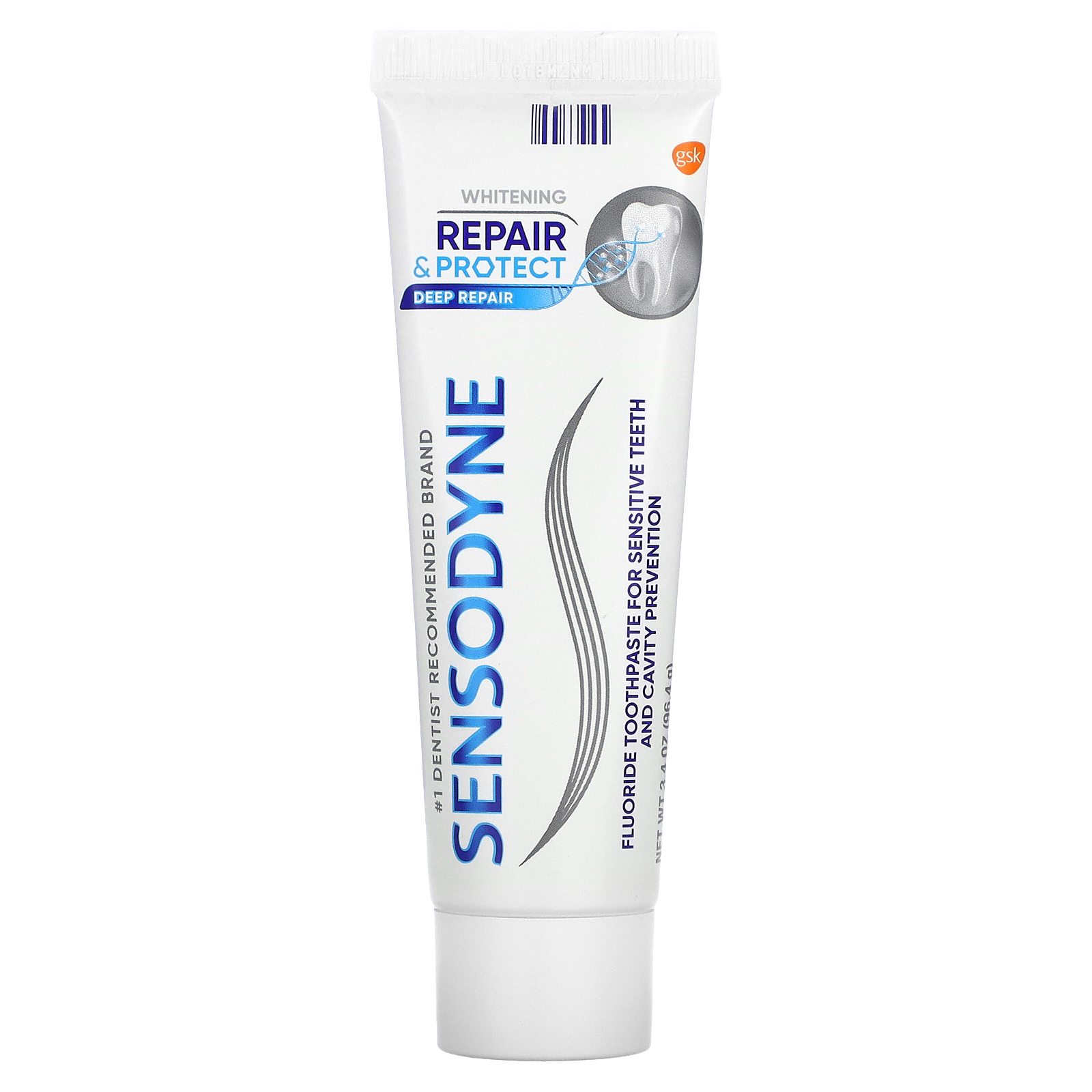 Sensodyne, Отбеливающая зубная паста Repair & Protect с фтором, 96,4 г (3,4 унции)