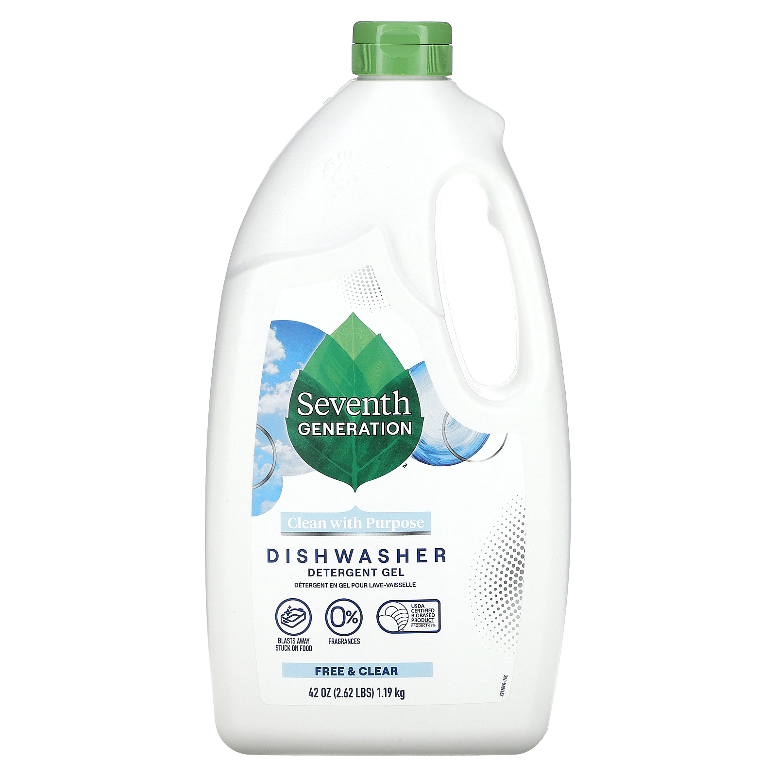 Seventh Generation, гель для моющего средства для посудомоечных машин, прозрачный, 1,19 кг (2,62 фунта)