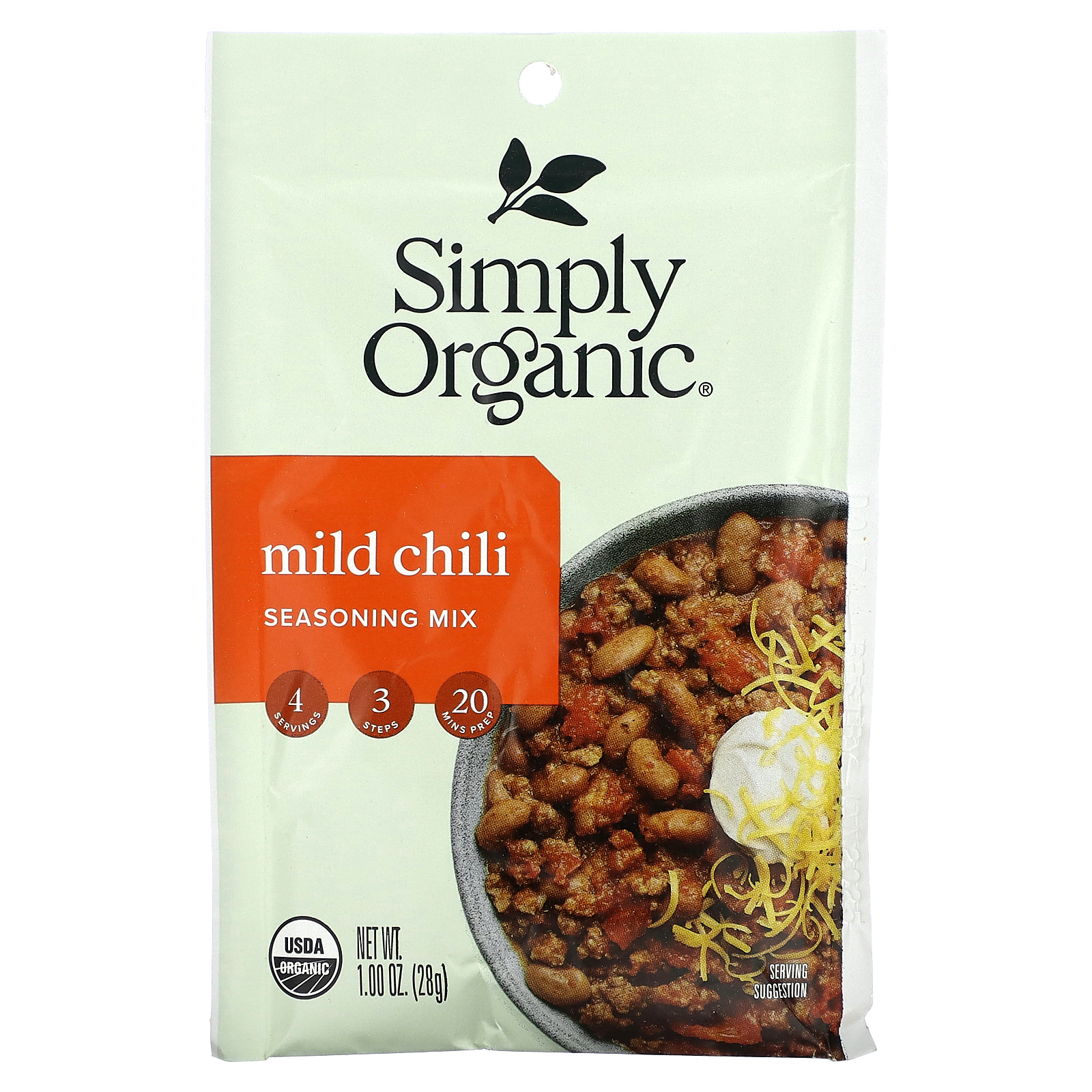 Simply Organic, Смесь приправ с мягким чили, 12 пакетиков по 28 г (1 унция)