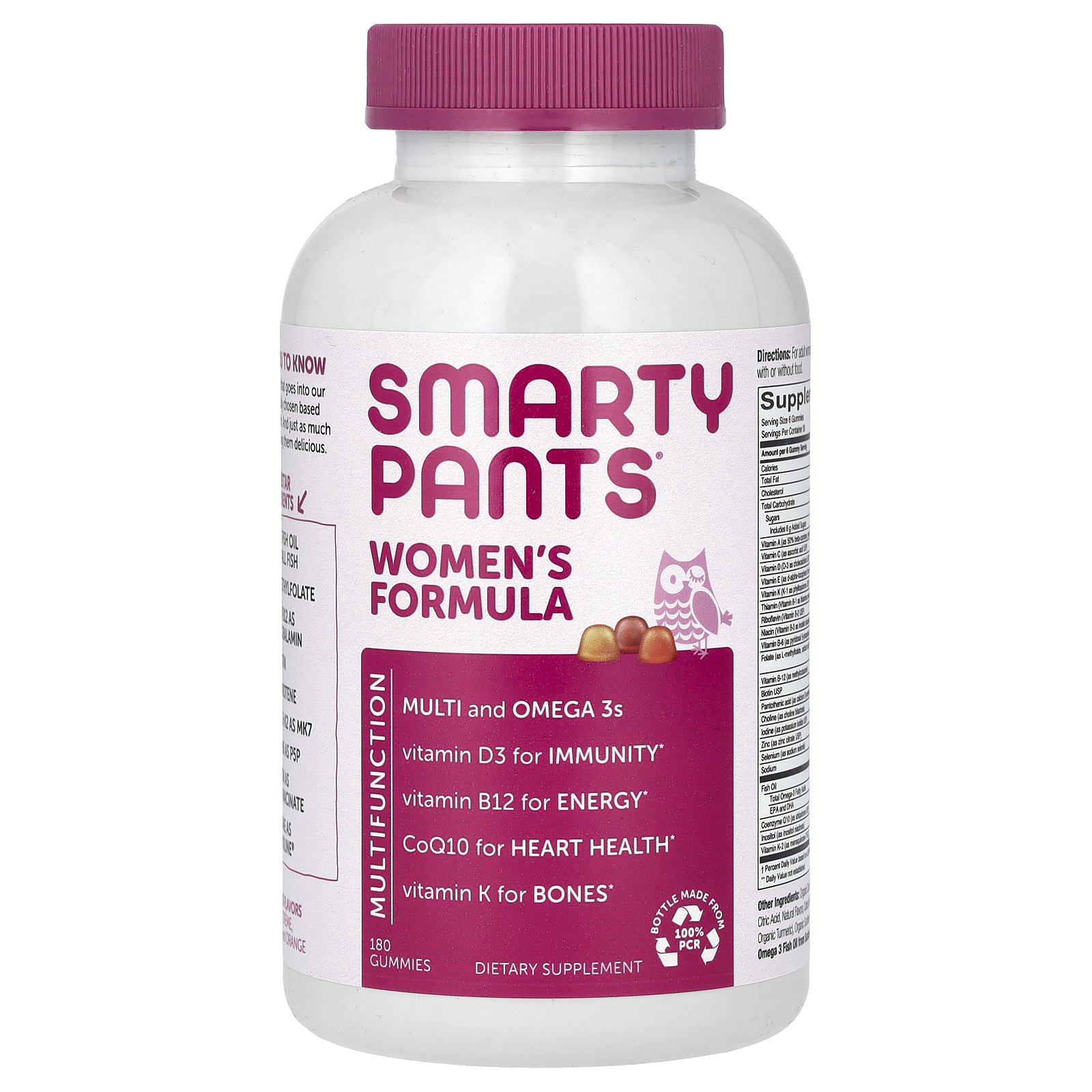 SmartyPants, формула для женщин, лимонный крем, голубика и апельсин, 180 жевательных таблеток