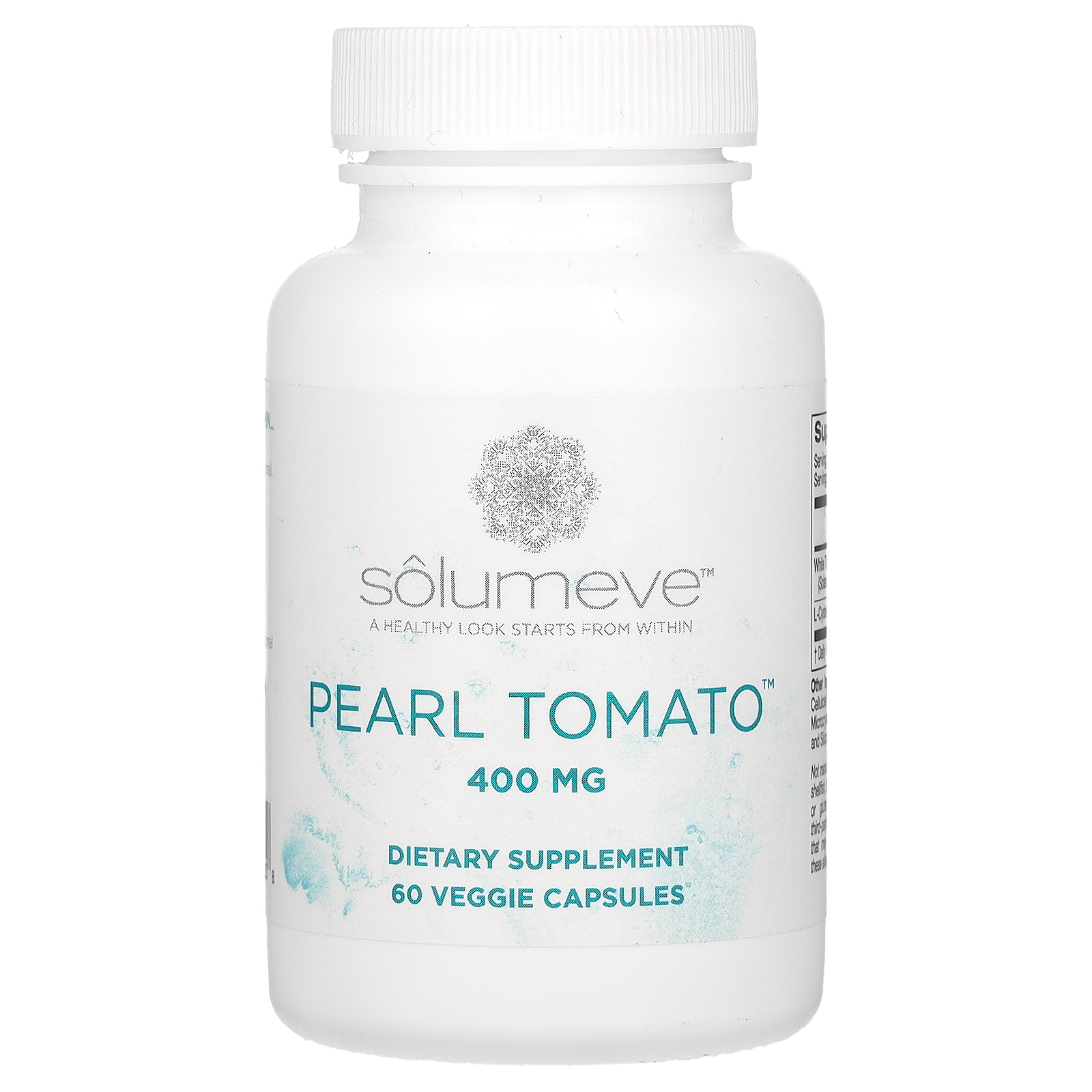 Solumeve, Pearl Tomato, добавка для здоровья кожи, 400 мг, 60 растительных капсул