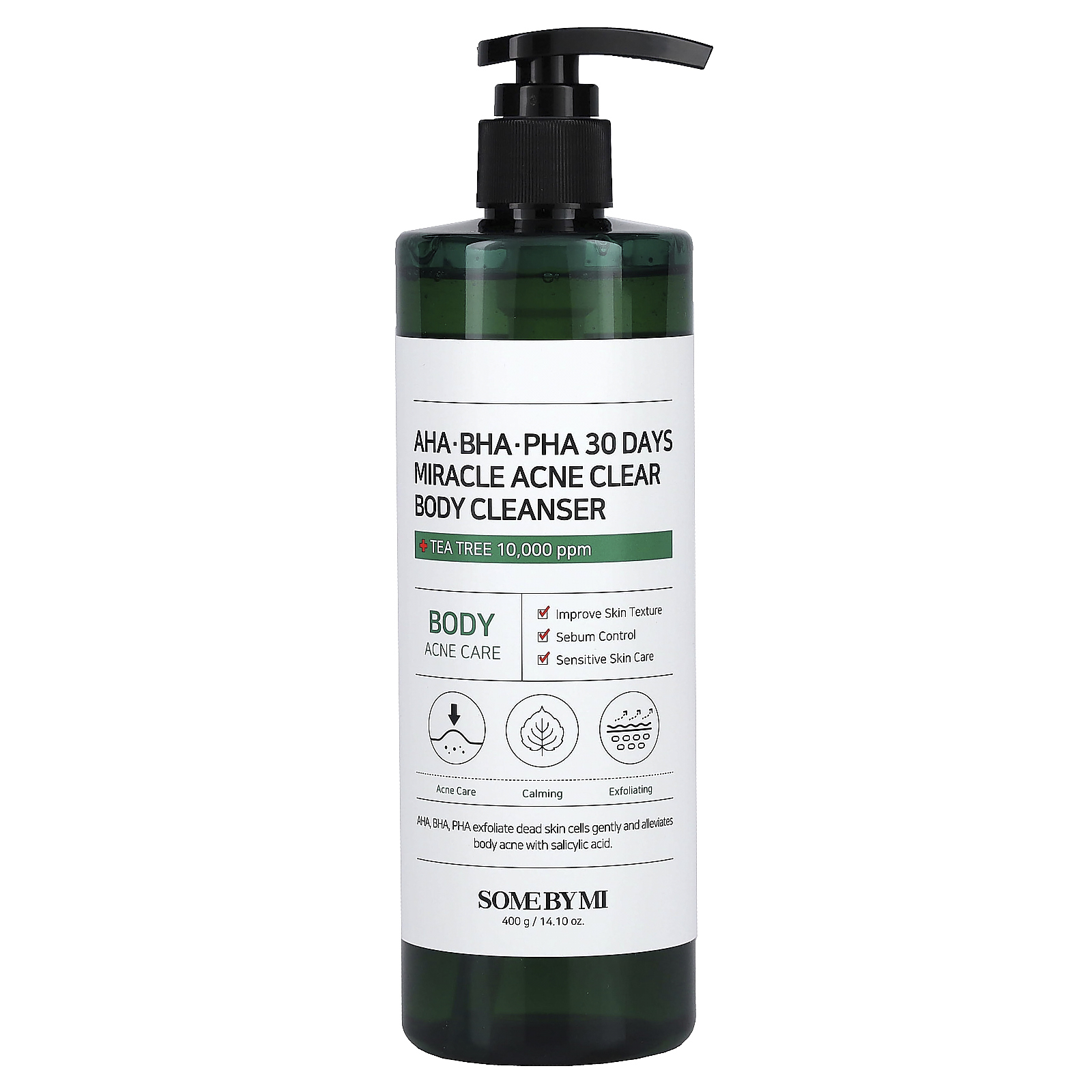 SOME BY MI, Miracle Acne Clear, очищающее средство для лечения акне на теле, 400 г (14,10 унций)