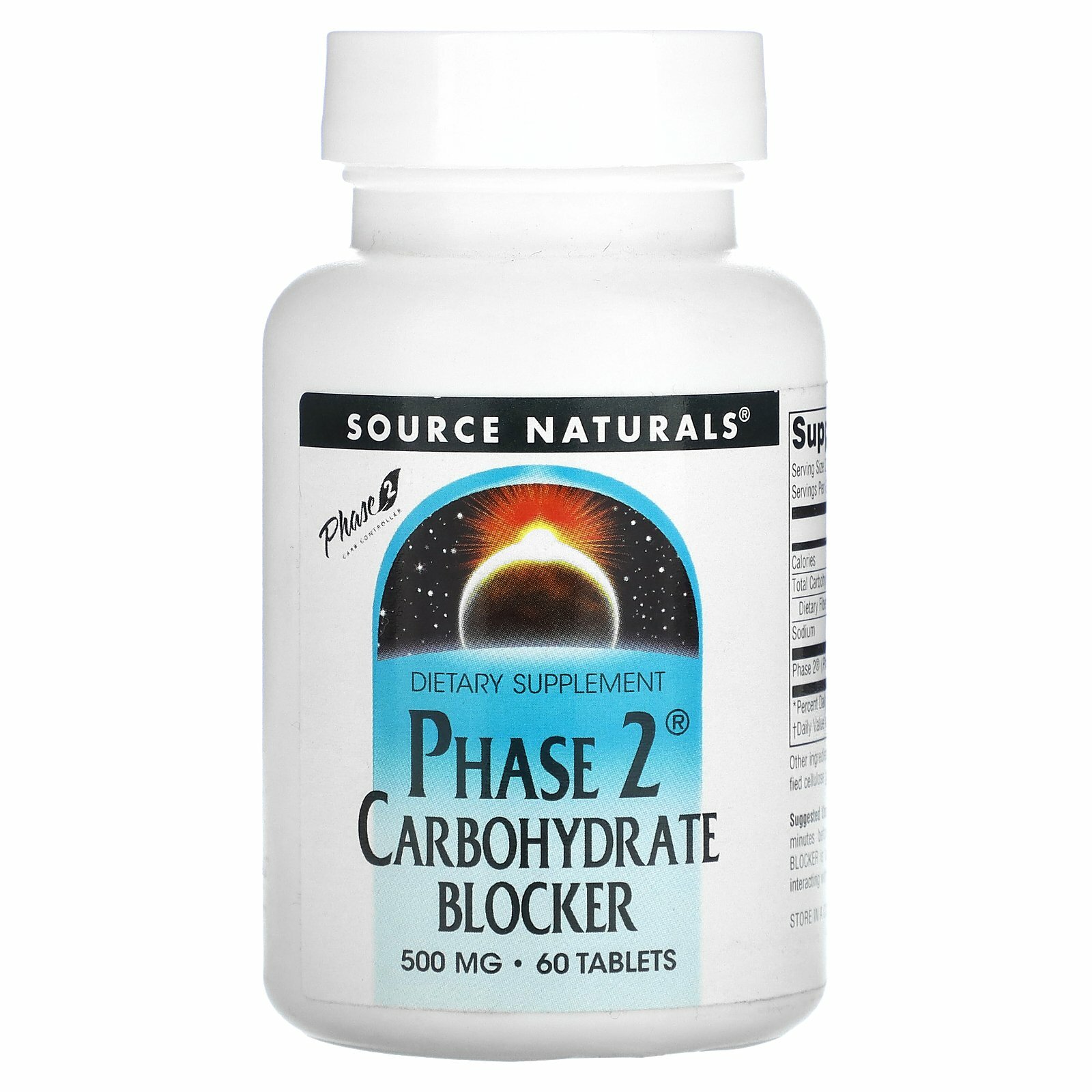 Source Naturals, Блокировщик углеводов, стадия 2, 500 мг, 60 таблеток