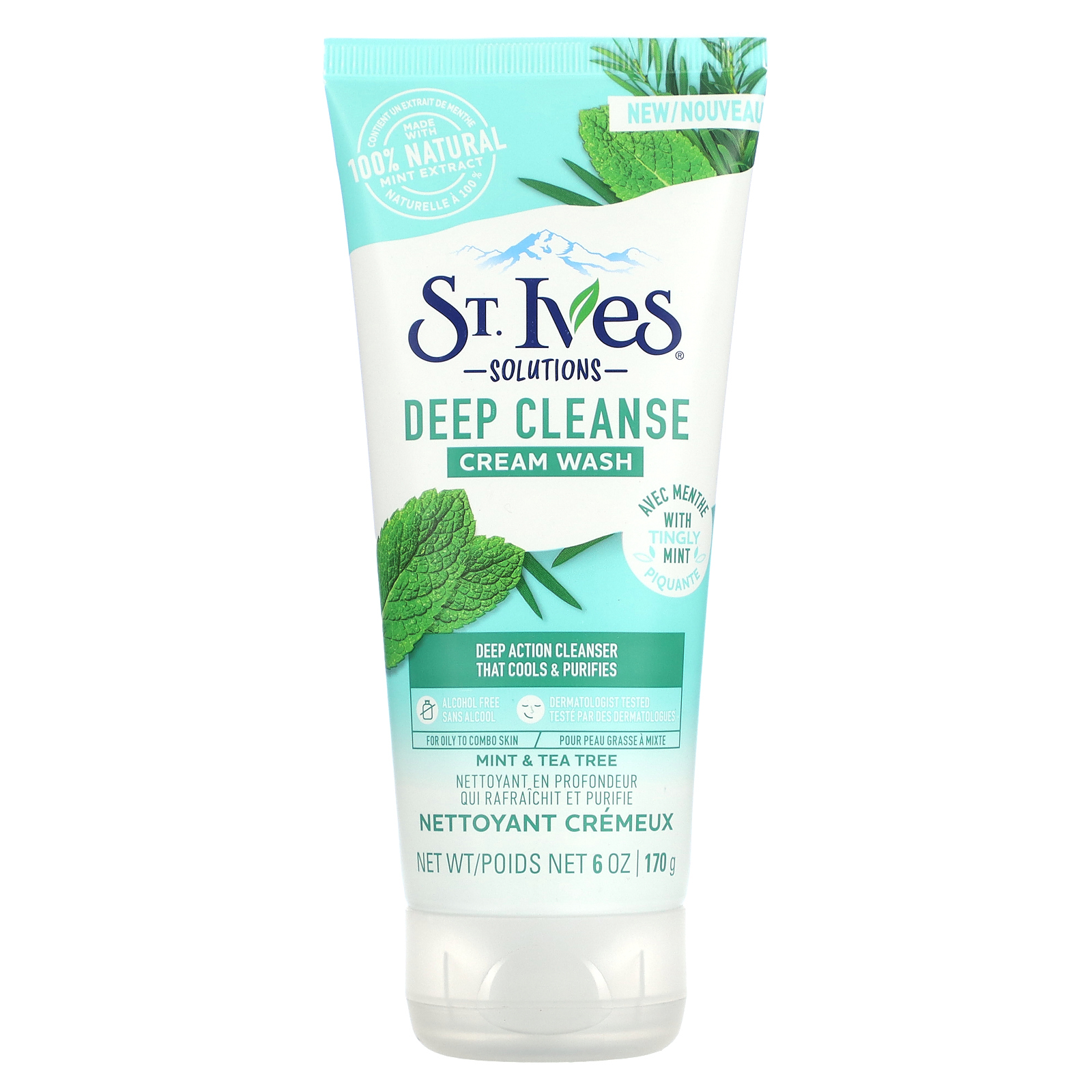 St. Ives, Solutions, крем для глубокого очищения, мята и чайное дерево, 170 г (6 унций)