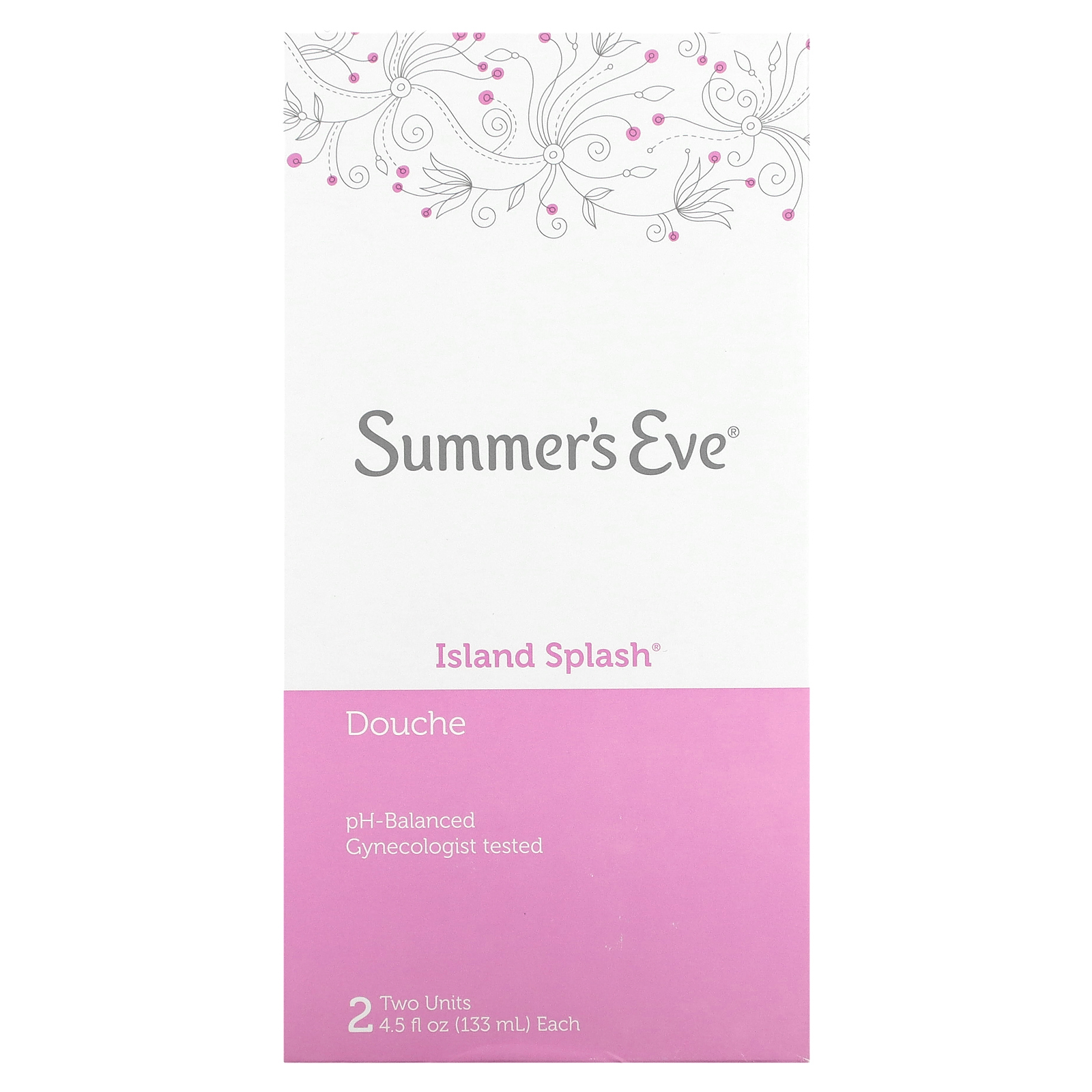Summer's Eve, Douche, Island Splash, 2 порции по 133 мл (4,5 жидк. Унции)
