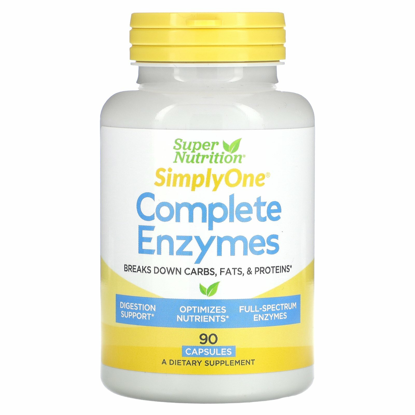 Super Nutrition, Simply One, комплекс ферментов, 90 капсул