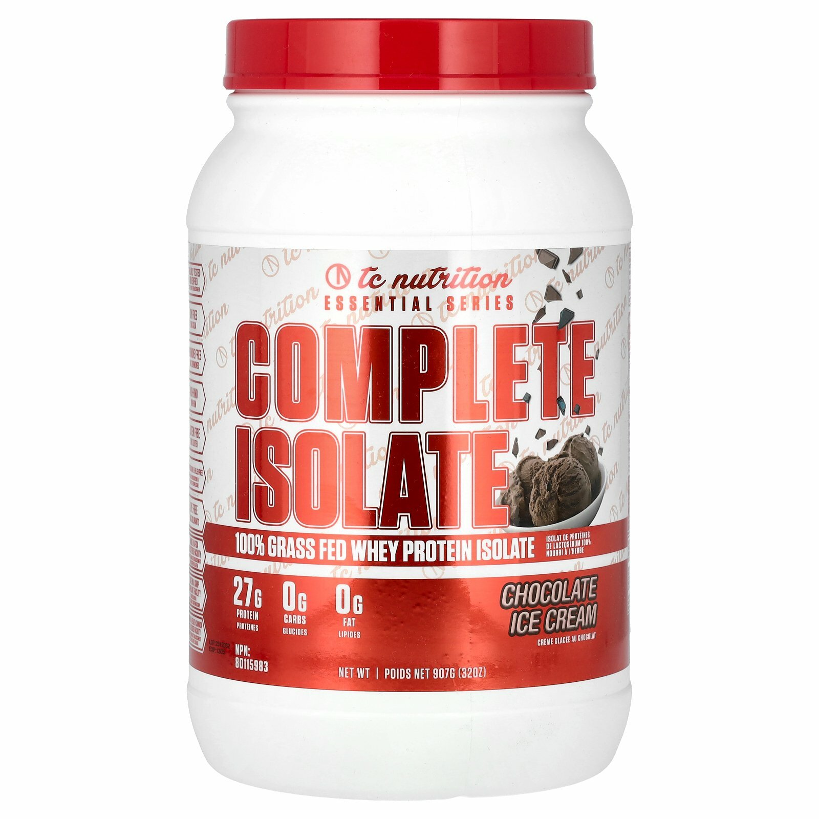 TC Nutrition, Essential Series, полный изолят, со вкусом шоколадного мороженого, 907 г (32 унции)