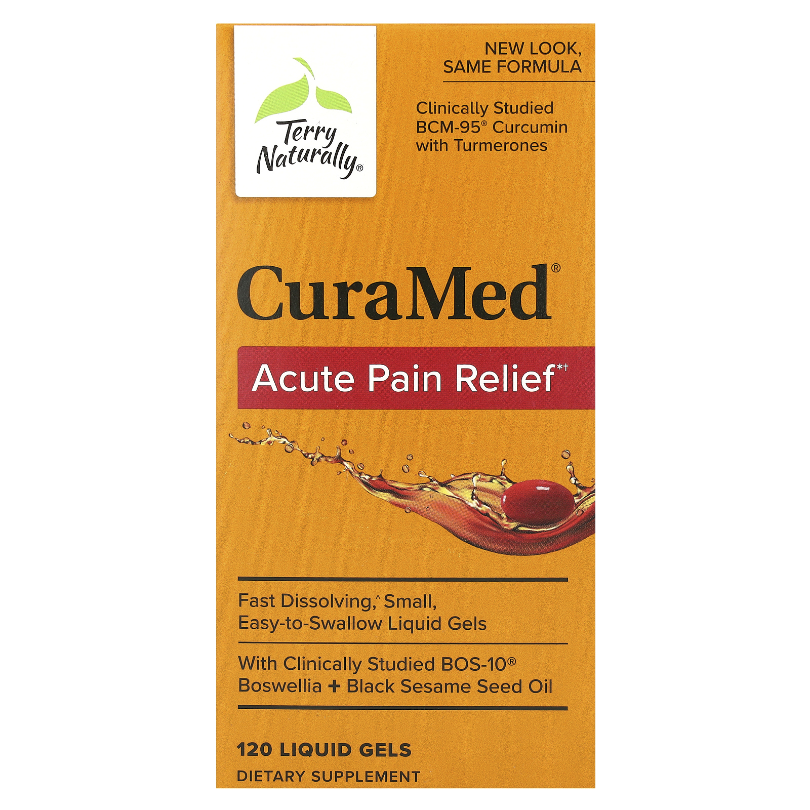 Terry Naturally, CuraMed, средство для снятия боли, 120 жидких гелей