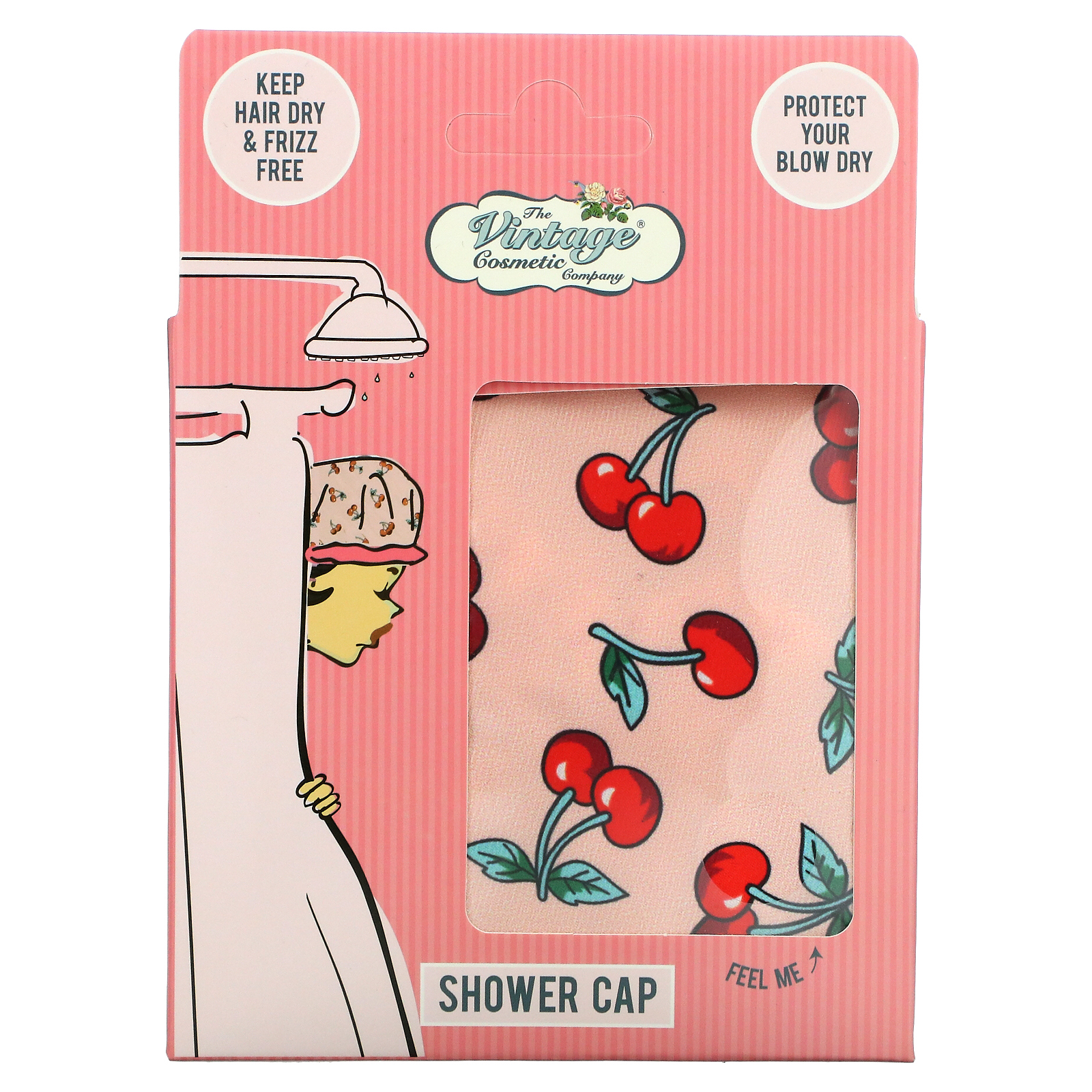 The Vintage Cosmetic Company, Шапочка для душа, вишня, 1 шт.