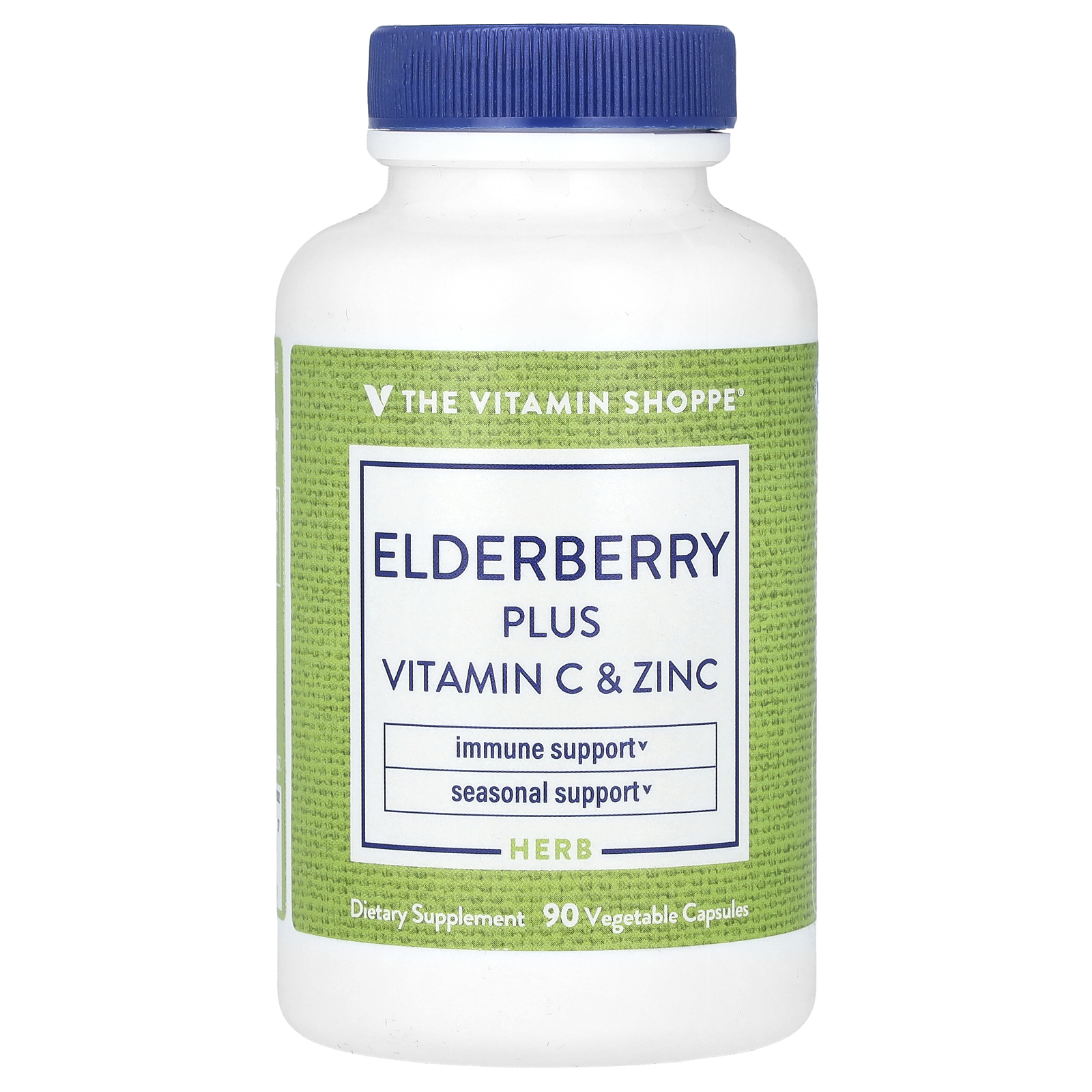 The Vitamin Shoppe, бузина с витамином C и цинком, 90 растительных капсул