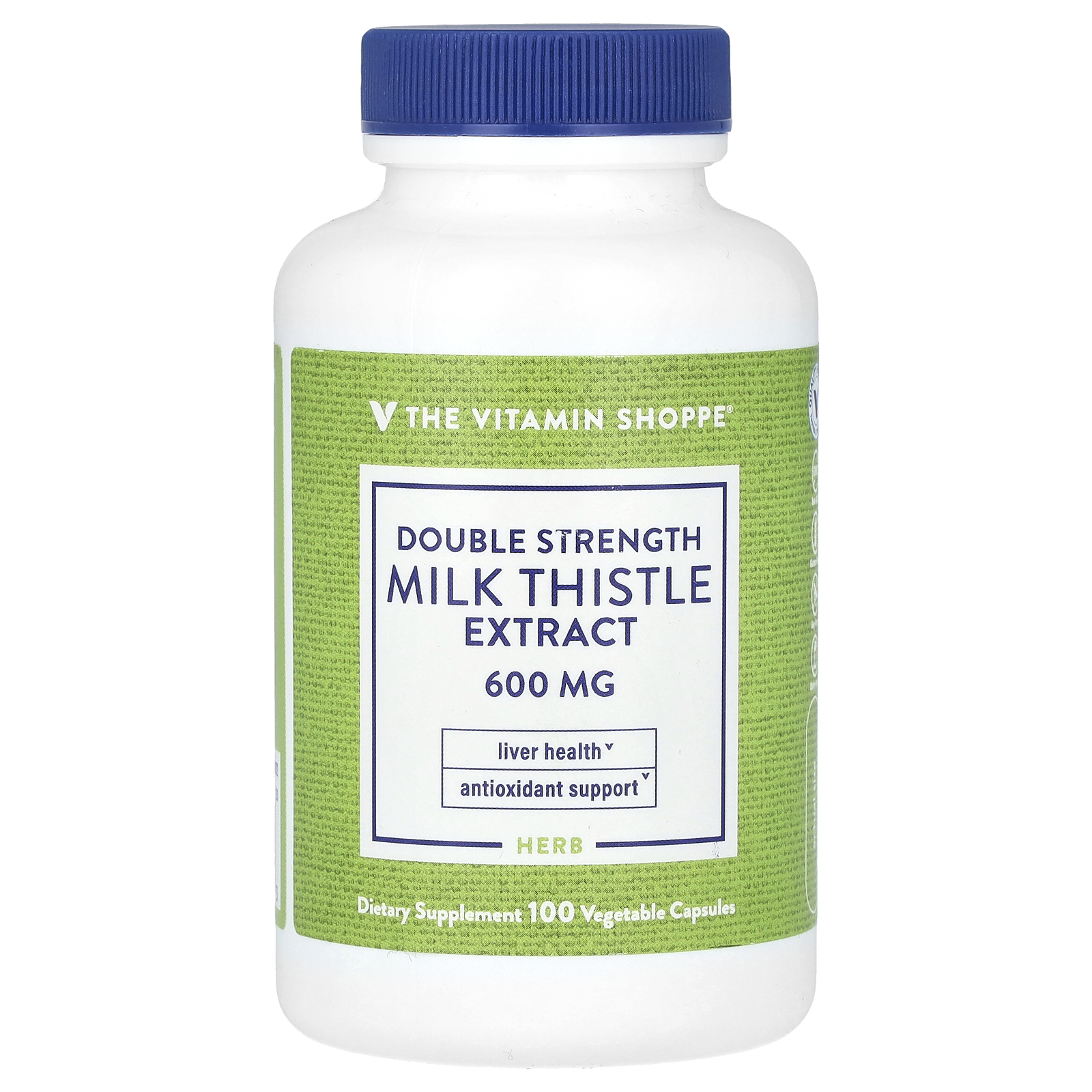 The Vitamin Shoppe, экстракт расторопши, двойная сила, 600 мг, 100 растительных капсул