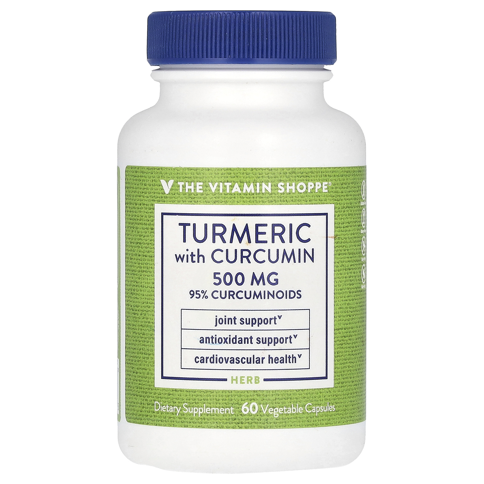 The Vitamin Shoppe, куркума с куркумином, 500 мг, 60 растительных капсул