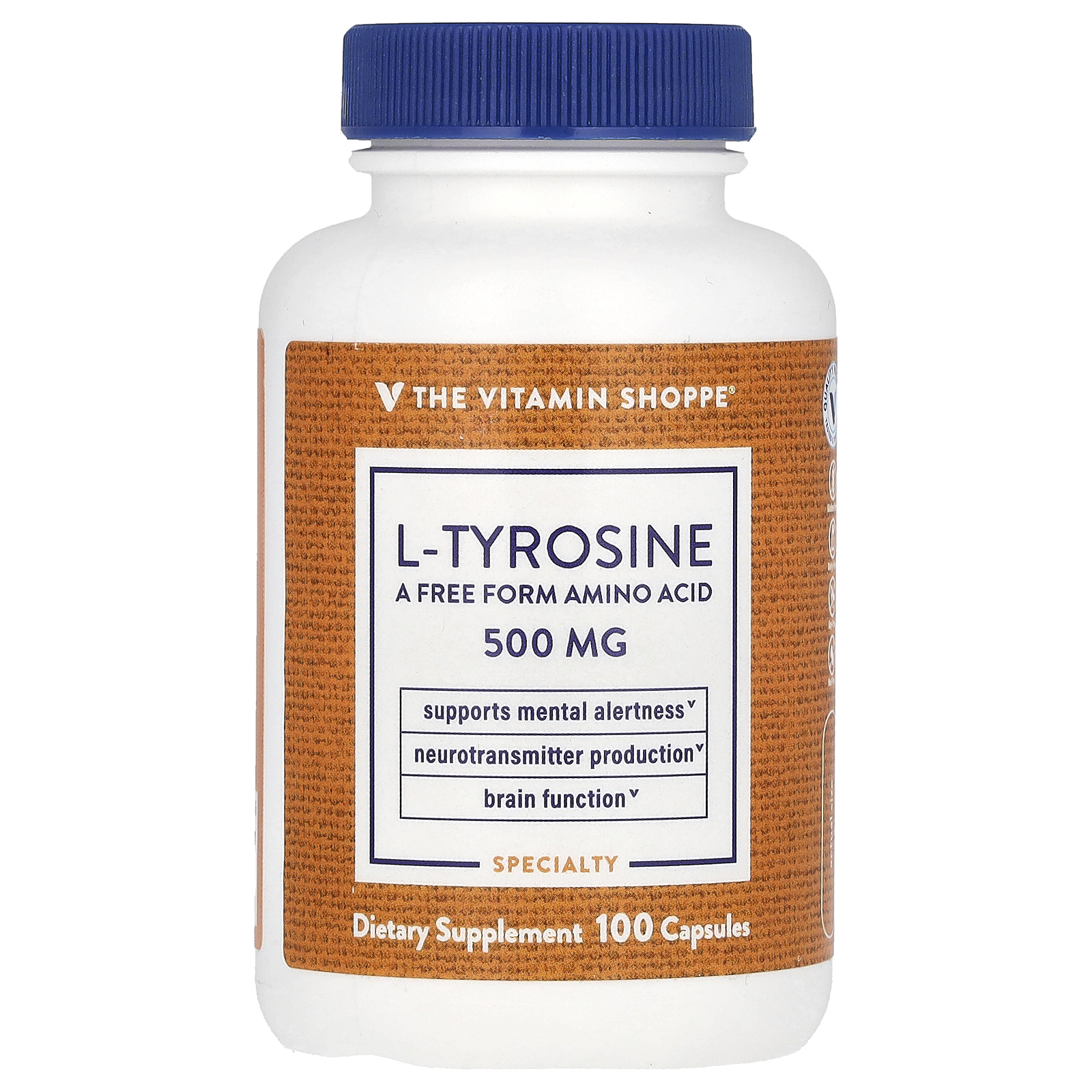 The Vitamin Shoppe, L-тирозин, 500 мг, 100 капсул