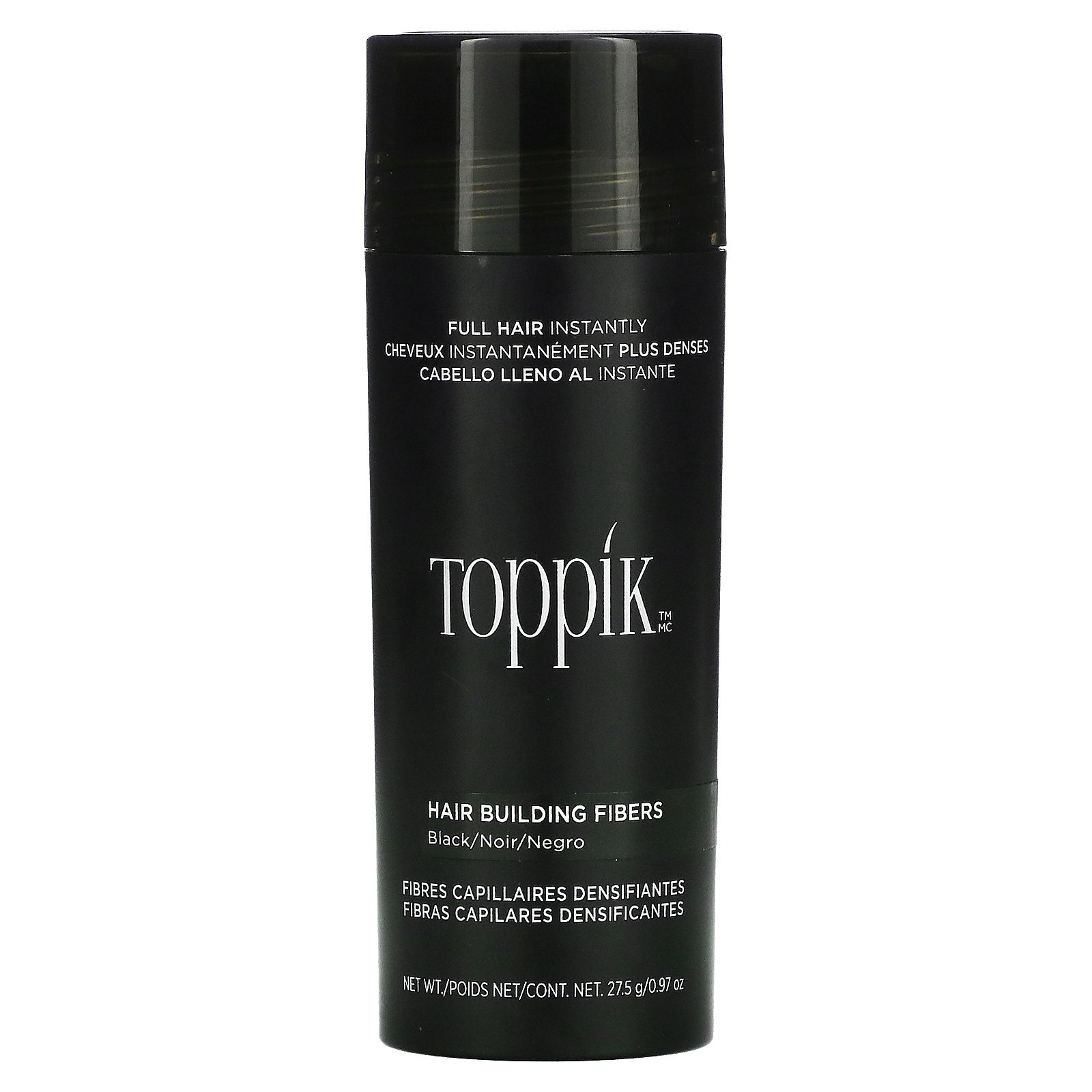 Toppik, Hair Building Fibers, загуститель для волос, оттенок черный, 27,5 г (0,97 унции)