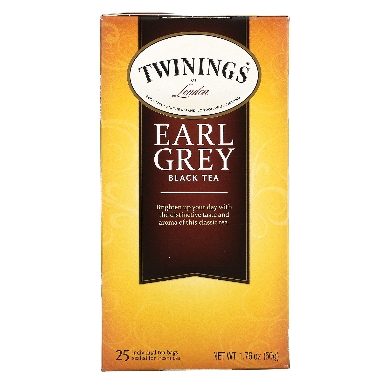 Twinings, Классический чай "Эрл Грей", 25 пакетиков, 1.76 унций (50 г)