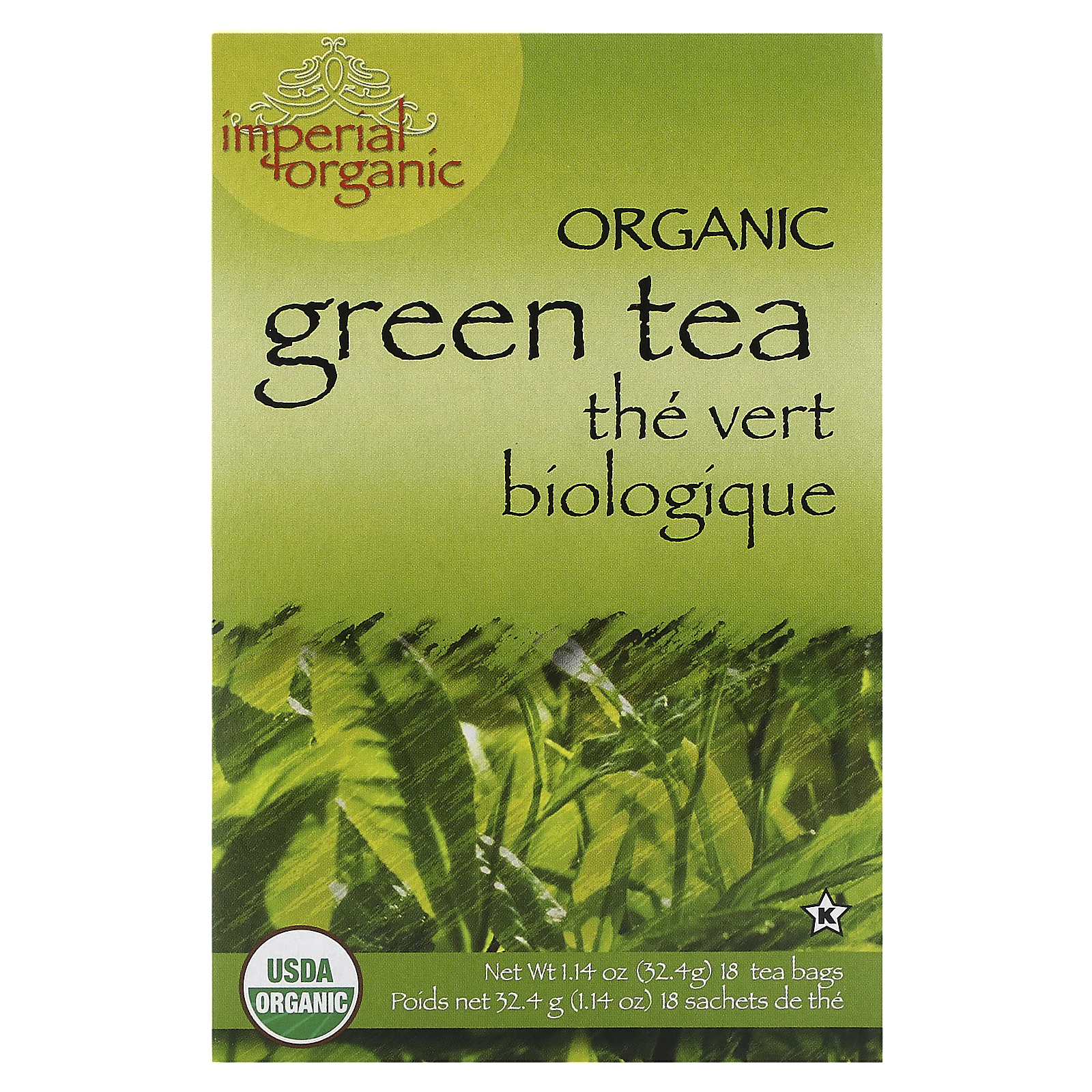 Uncle Lee's Tea, Imperial Organic, органический зеленый чай, 18 чайных пакетиков, 32,4 г (1,14 унции)