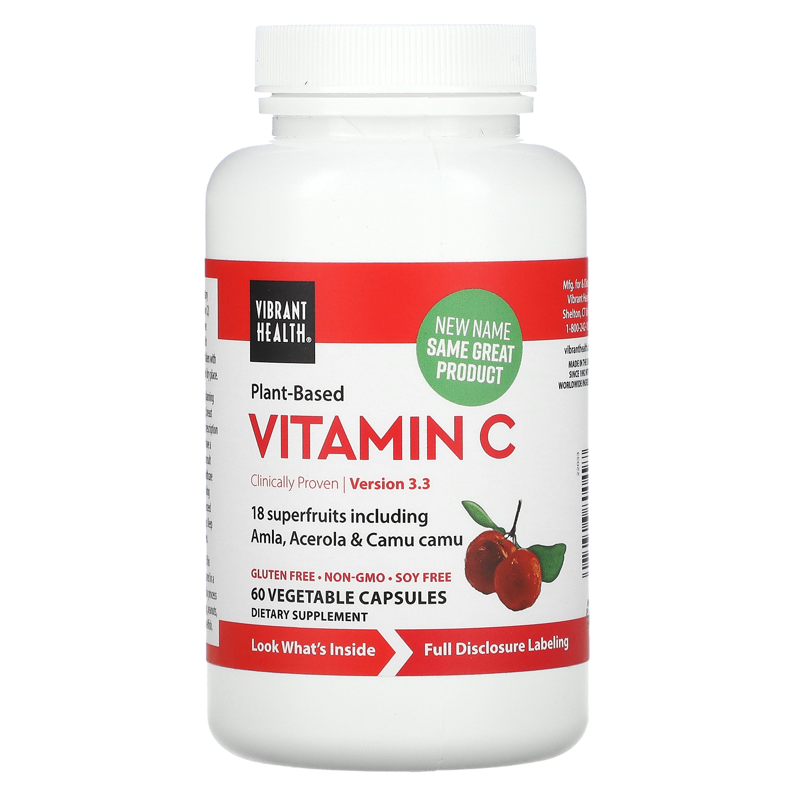 Vibrant Health, растительный витамин C, 60 растительных капсул