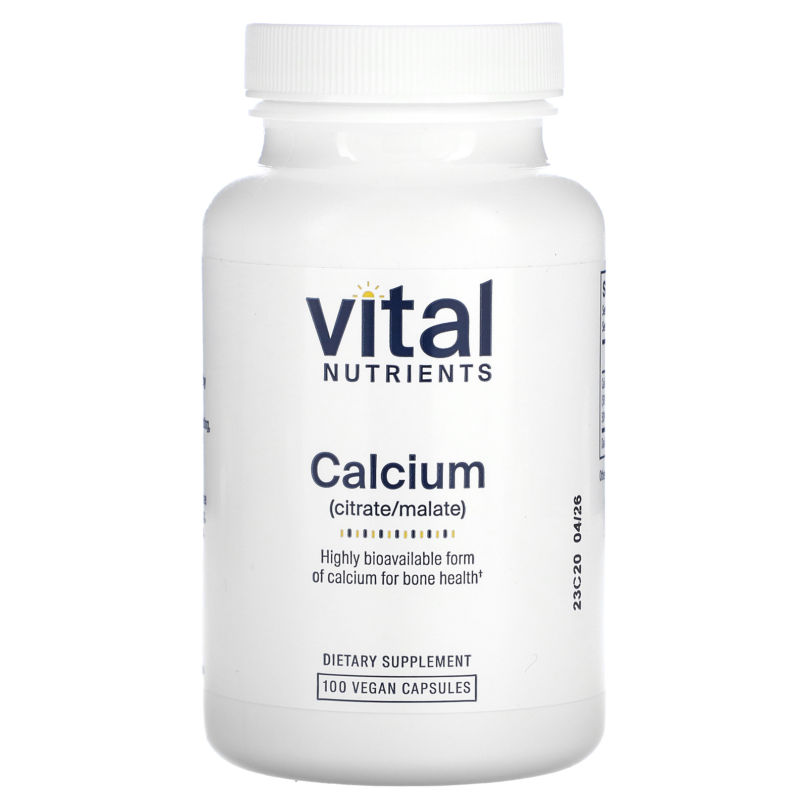 Vital Nutrients, Кальций (цитрат / малат), 100 веганских капсул
