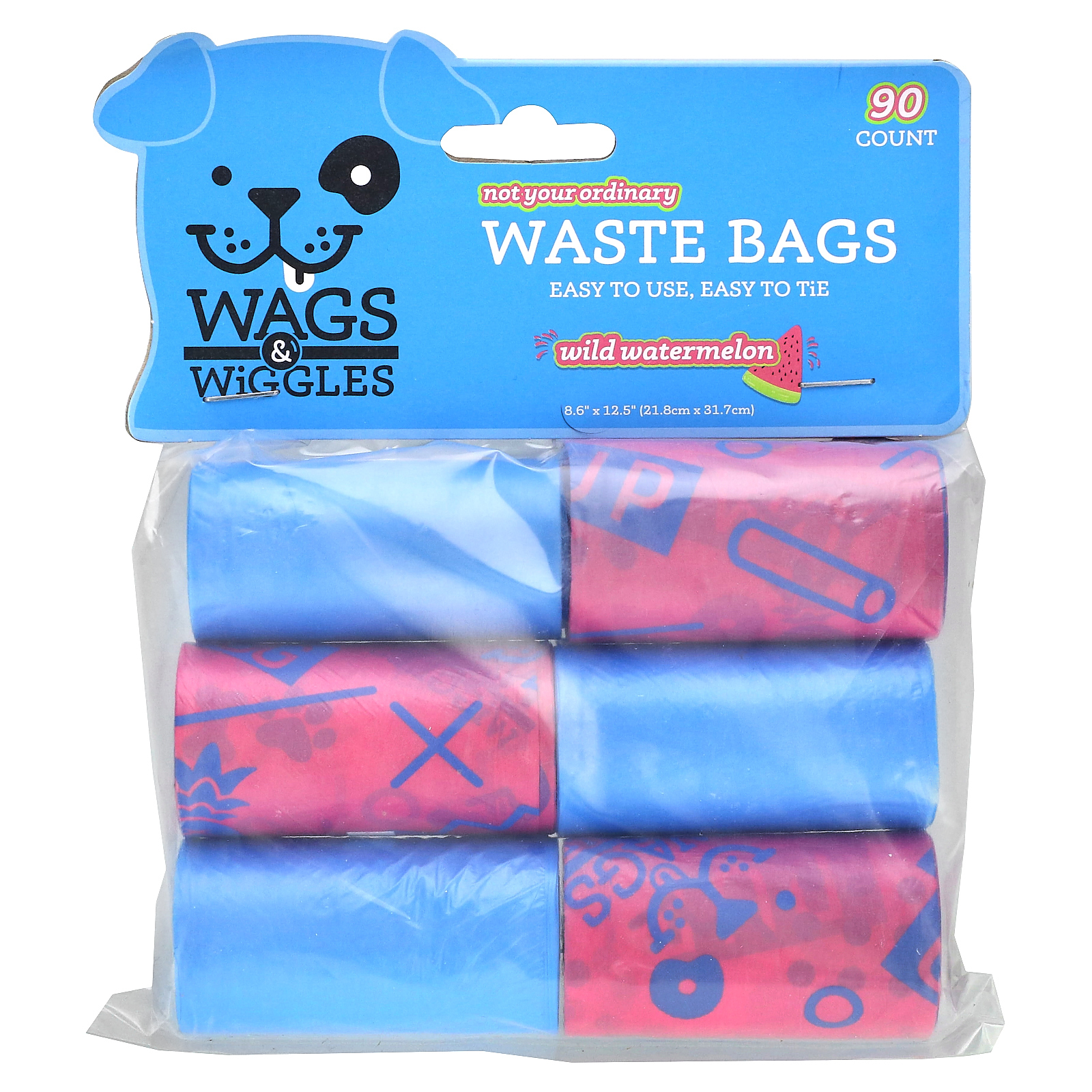 Wags & Wiggles, Not Your Ordinary Guarantee, мешки для отходов, дикий арбуз, 90 шт.