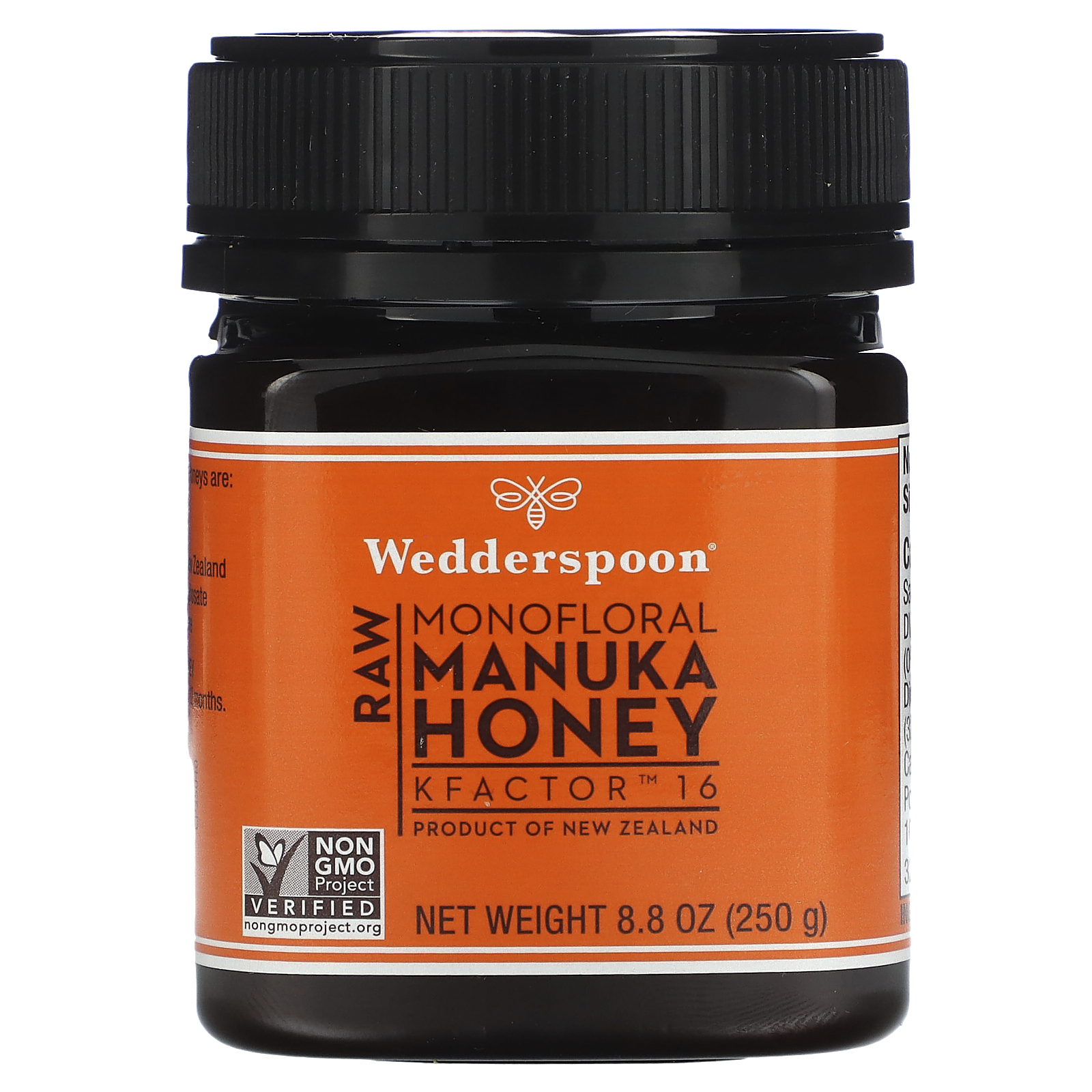 Wedderspoon, KFactor 16, необработанный монофлорный мед манука, 250 г (8,8 унций)