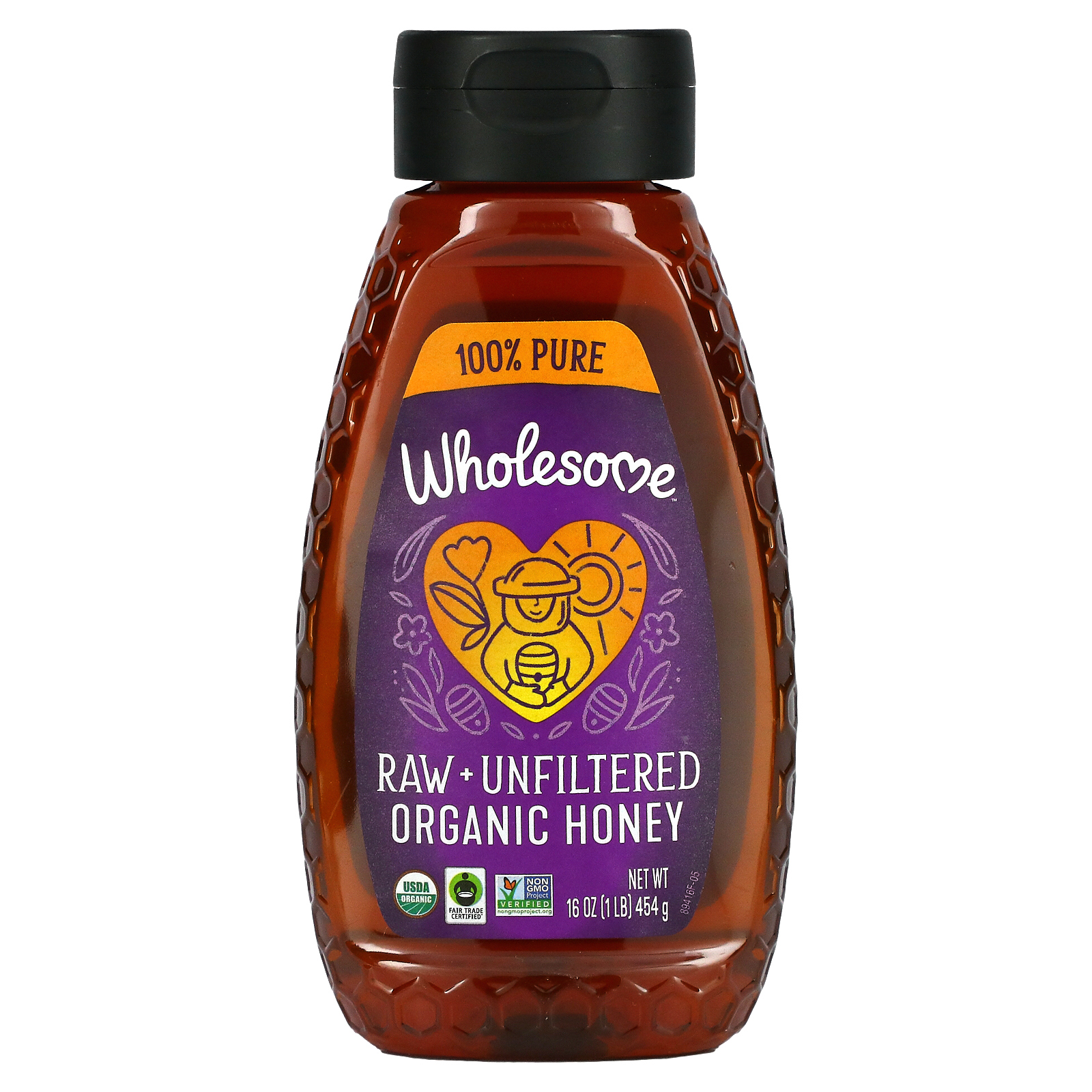 Wholesome Sweeteners, органический, необработанный и нефильтрованный мед, 454 г (16 унций)