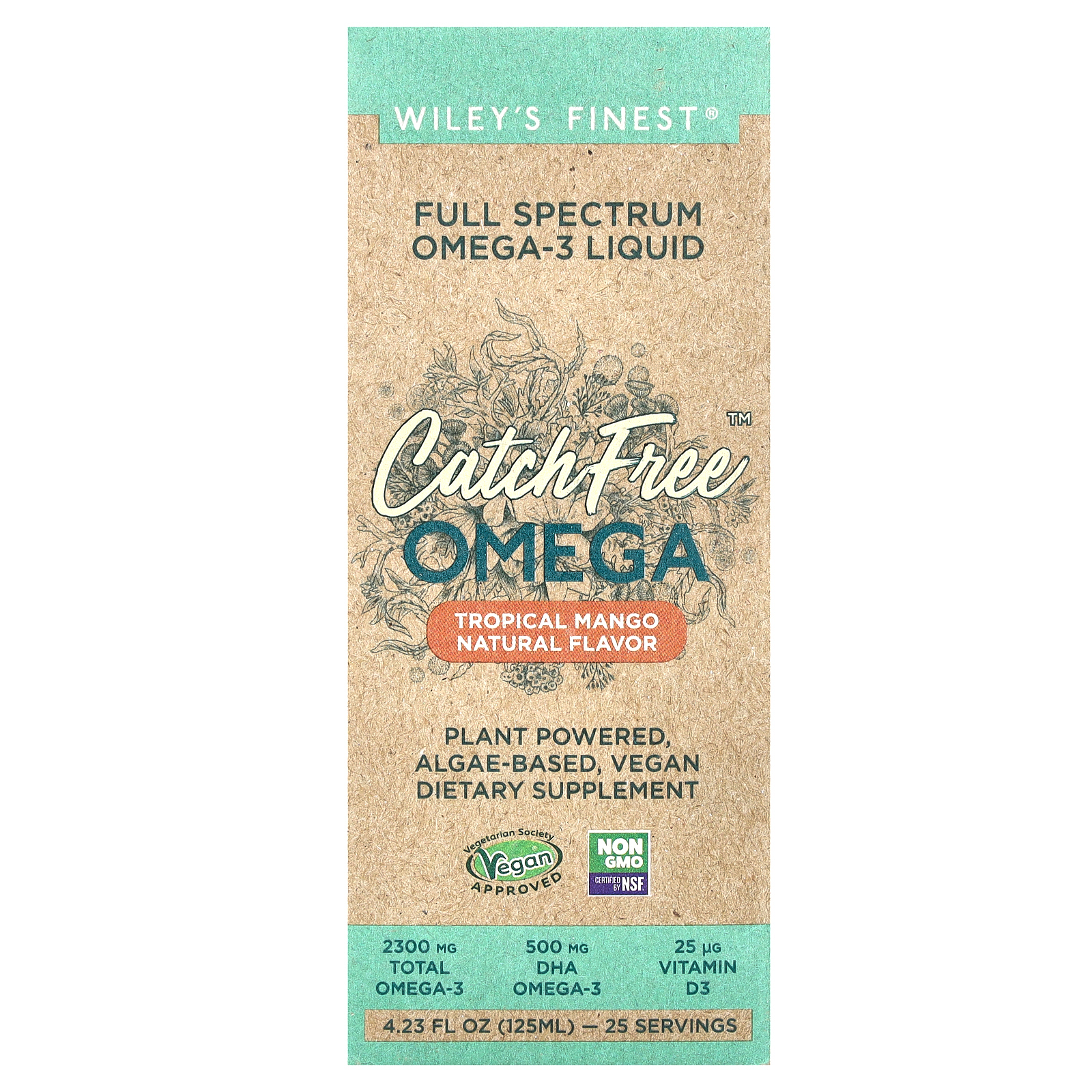 Wiley's Finest, CatchFree Omega, Тропическое манго, 125 мл (4,23 жидких унции)