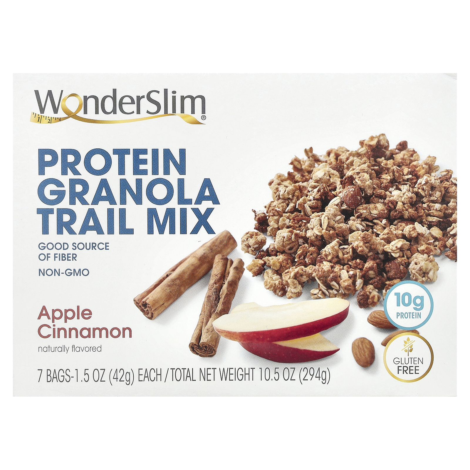 WonderSlim, протеиновая смесь для гранолы, со вкусом яблока и корицы, 7 пакетиков по 42 г (1,5 унции)
