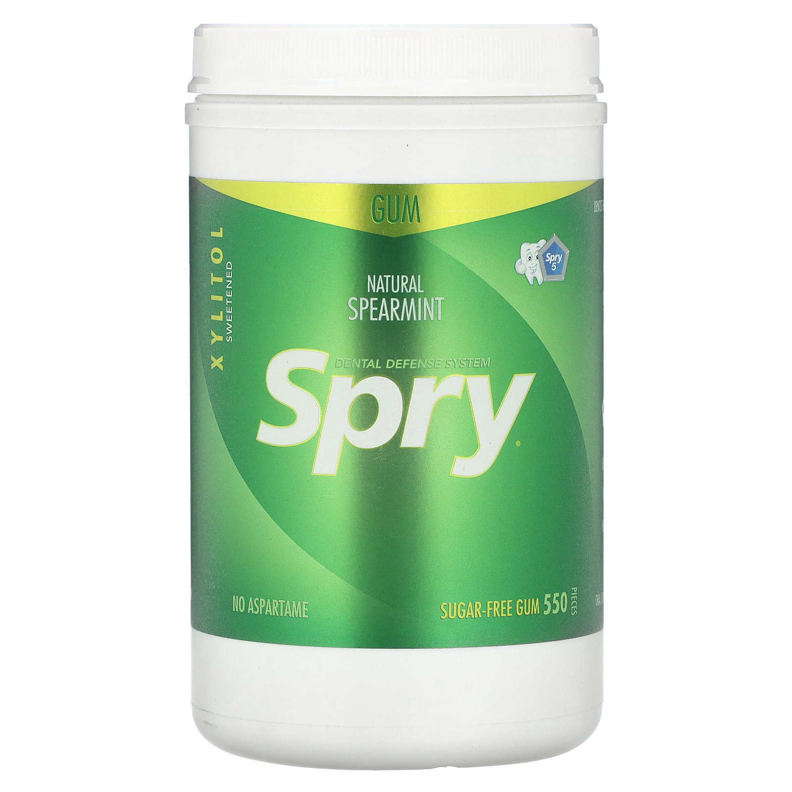 Xlear, Spry, жевательная резинка, натуральная мята, без сахара, 550 шт (660 г)