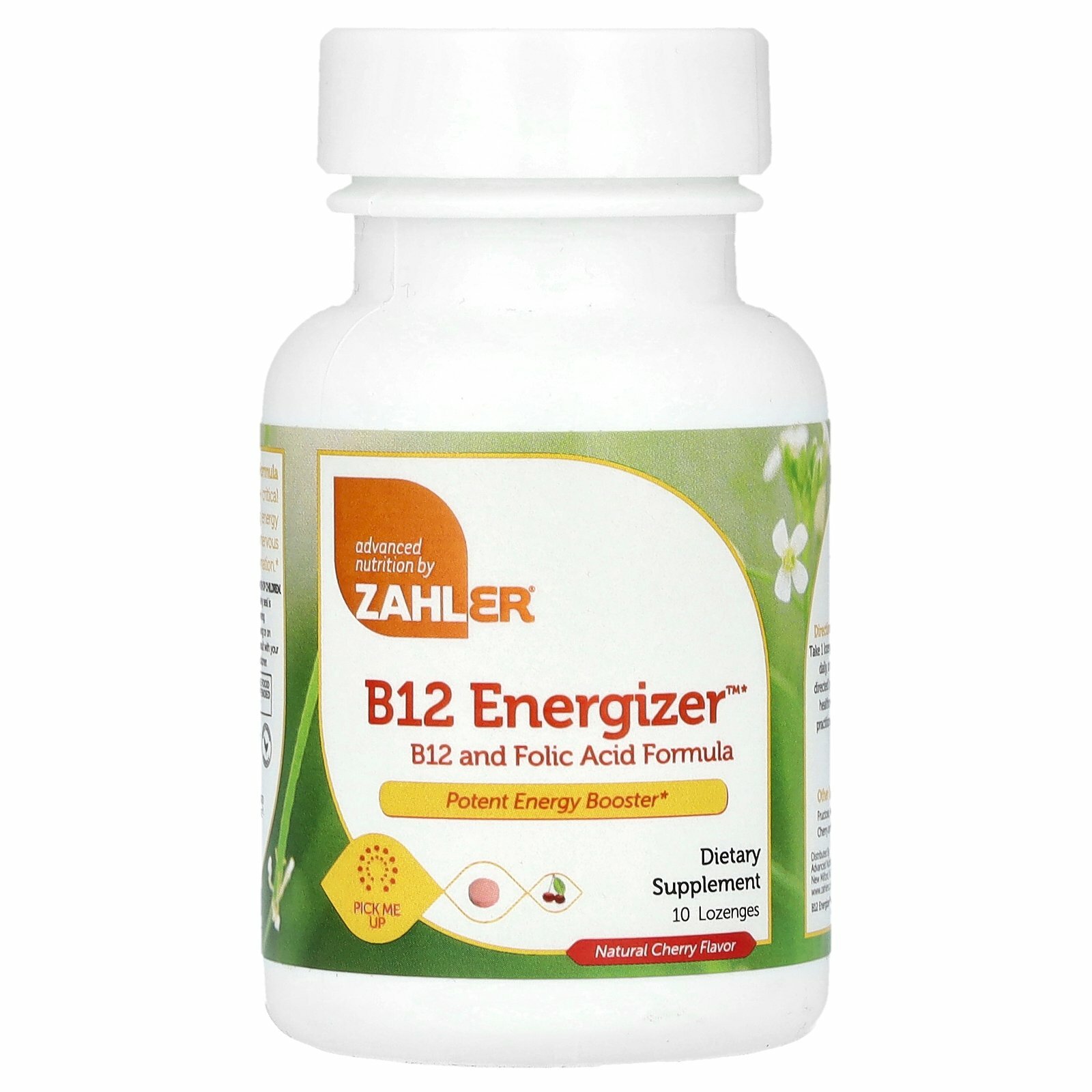 Zahler, B12 Energizer, натуральная вишня, 10 пастилок