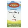 Carlson, Liquid Vitamin K, Super Daily K2, 45 мкг, 10,16 мл (0,34 жидк. Унции) - картинка 0