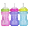 Nuby, Clik-it FlexStraw Cup, для детей от 12 месяцев, для девочек, 3 упаковки по 300 мл (10 унций) - картинка 2