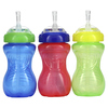 Nuby, Clik-it FlexStraw Cup, для детей от 12 месяцев, для мальчиков, 3 шт. В упаковке, 300 мл (10 унций) - картинка 2