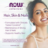 NOW Foods, Solutions, для здоровья волос, кожи и ногтей, 90 вегетарианских капсул - картинка 4